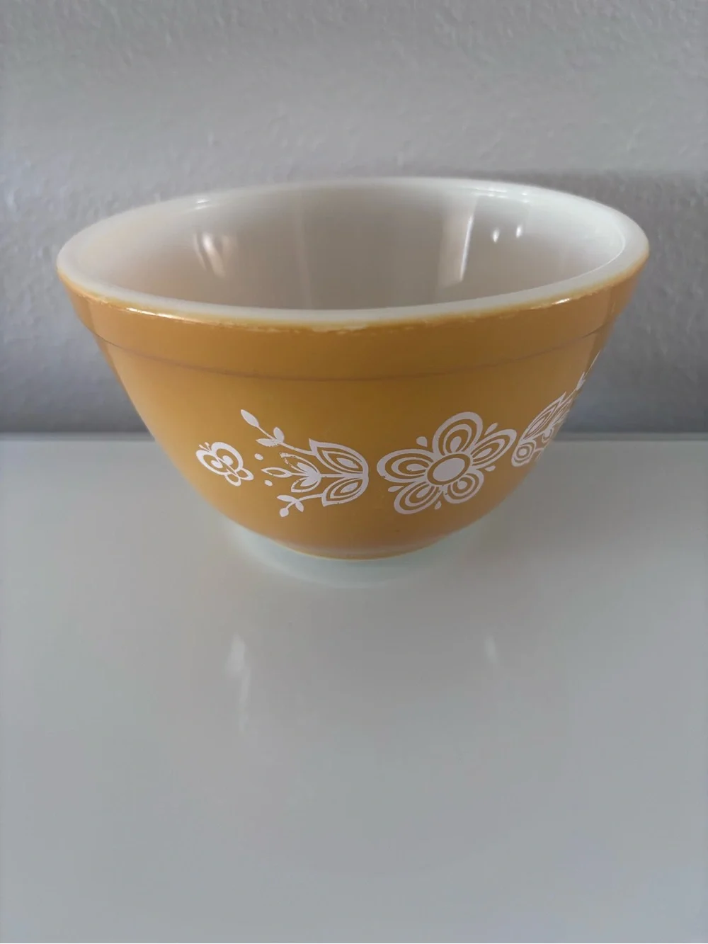Vintage PYREX 401 Butterfly Gold Mixing Bowl 750 ml 1970s USA